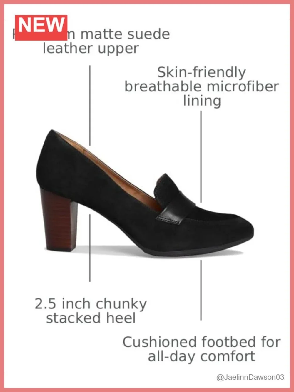 Women's Chunky Kitten Heel Loafers Pumps Slip On Faux Leather Comfort Office